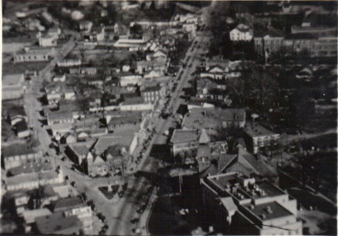  1920s aerial view looking over Rockville