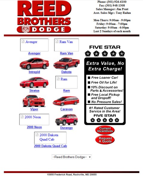 1st Website Inventory page