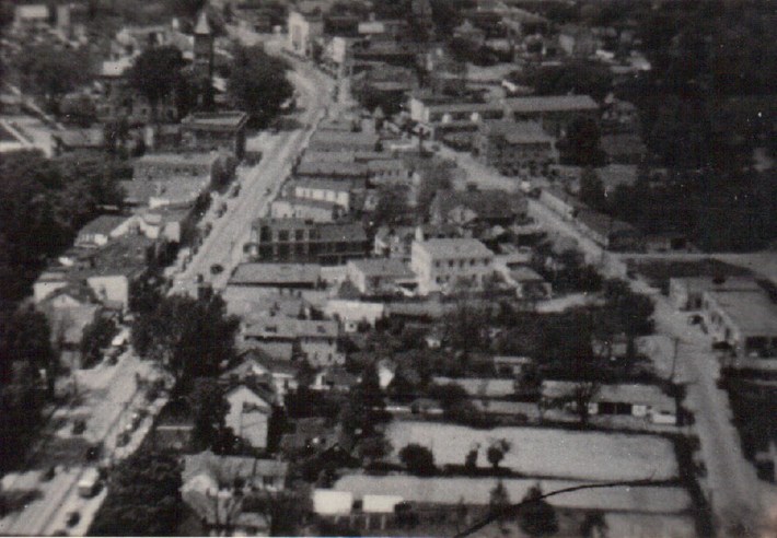 1920s aerial view looking over Rockville