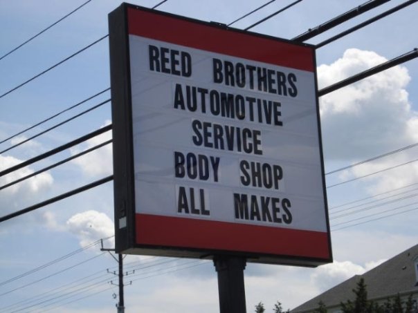Reed Brothers Automotive Signs Go Up