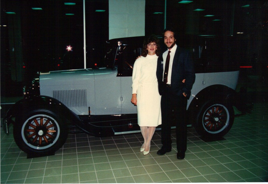Barry & Suzanne Gartner in front of 1928 Dodge Brothers Standard Six