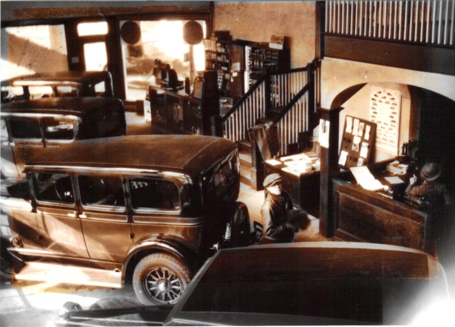 1920s new car showroom