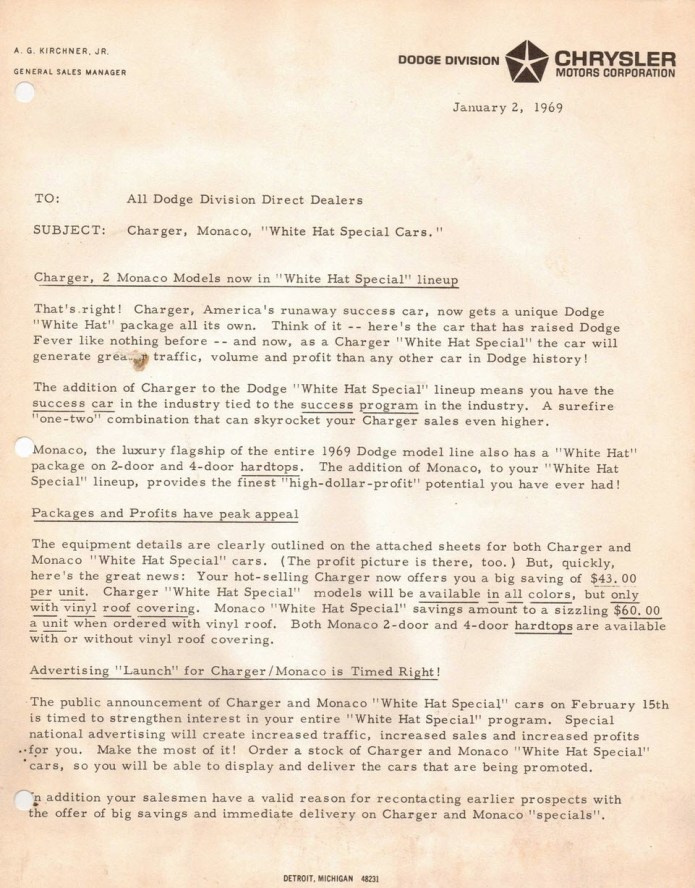 White Hat Special Cars pg 1