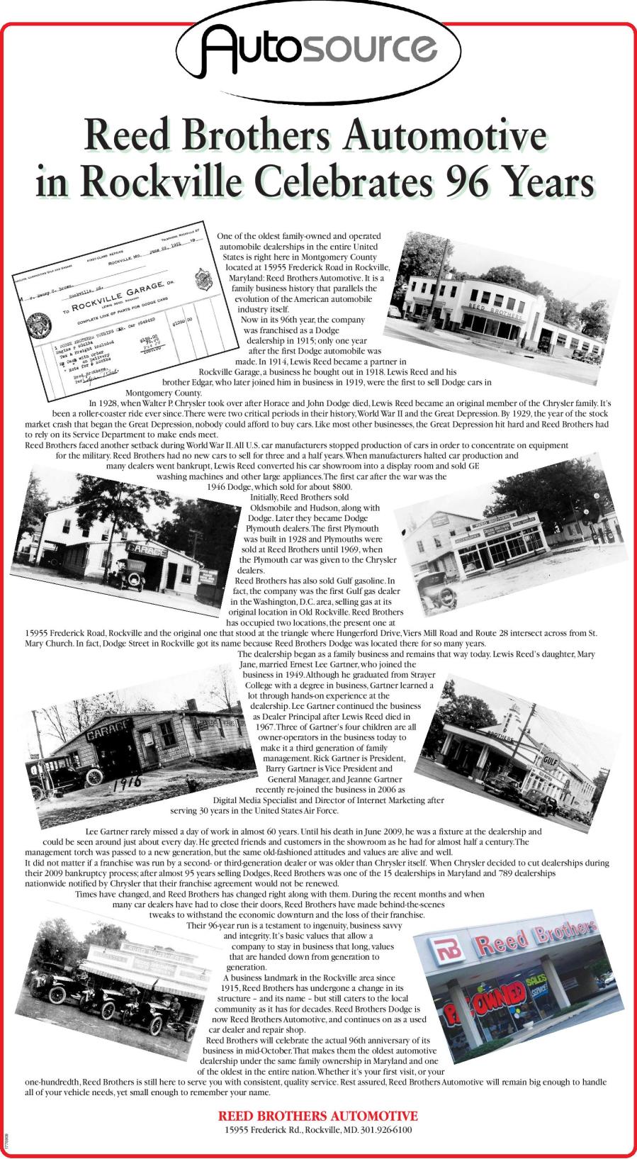Reed Brothers 96 History Article