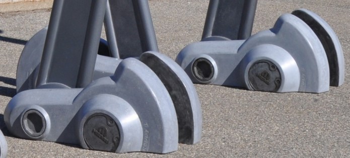 Cast concrete crank cam bases