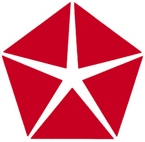 Red Chrysler Pentastar logo, used 1966–1996