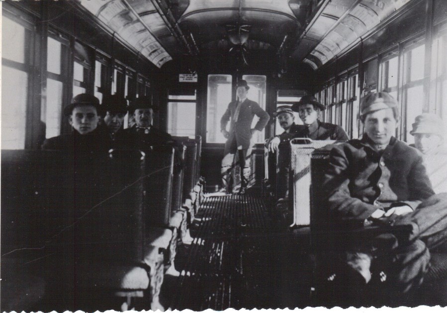 1920 Trolley car interior