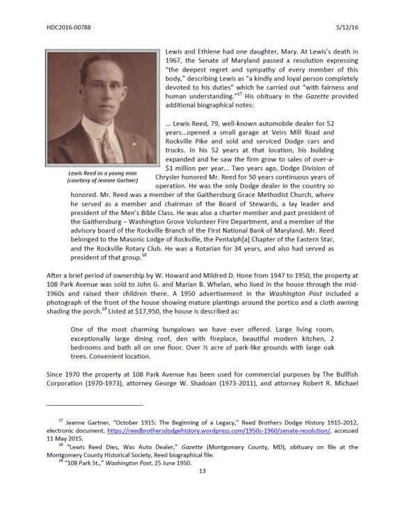 Site History Rockville Garage