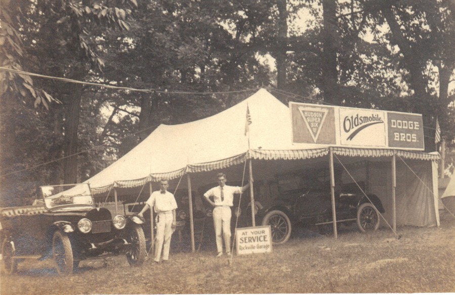 1918 – Rockville Garage displaying their new models at the Rockville Fair Grounds