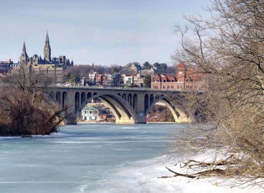 Georgetown University and Key Bridge Washington DC