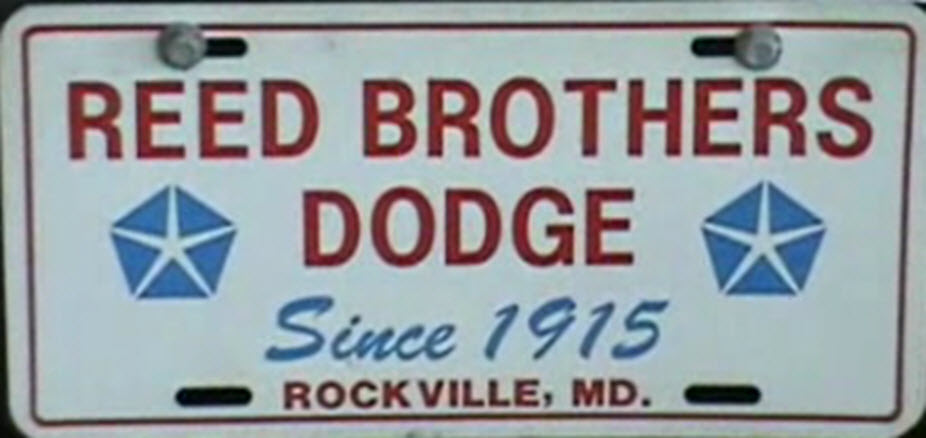 Reed Brothers Dodge license plate