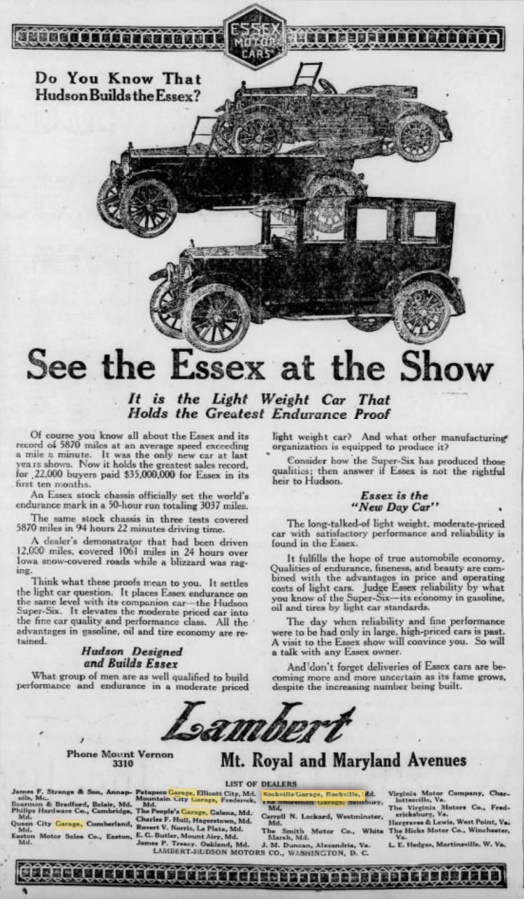 1920s Hudson & Essex ads