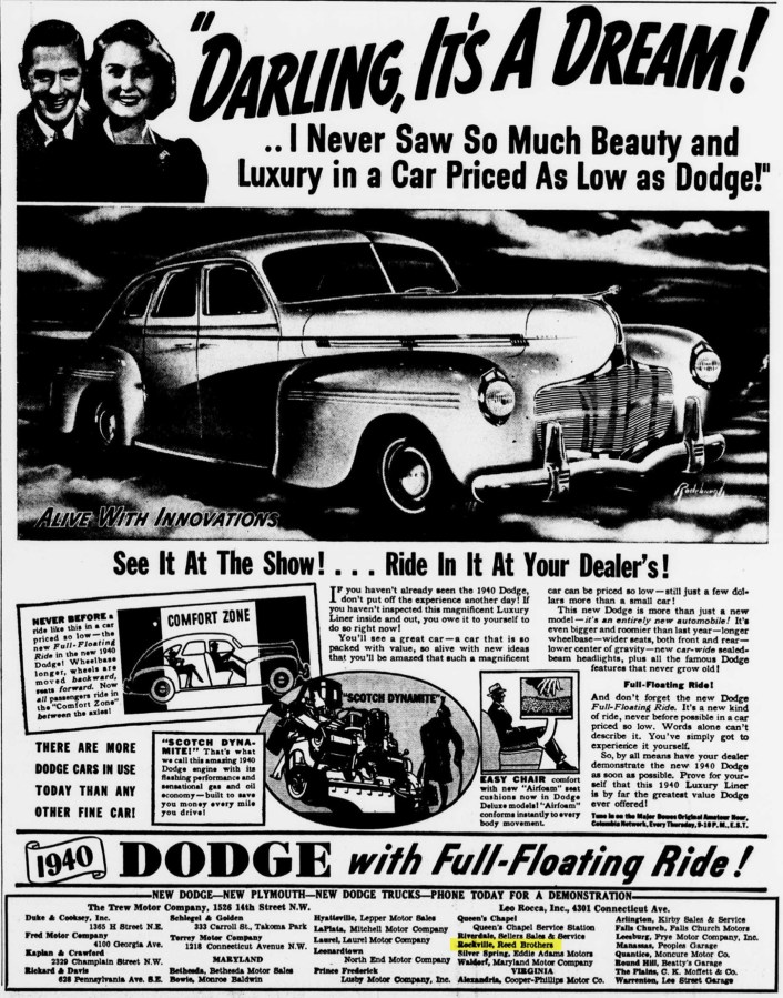 1939 vintage Dodge ad