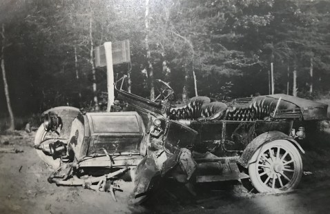 1920s wrecked car