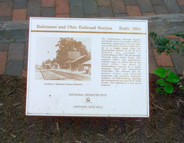 Baltimore & Ohio Railroad Station Marker in Gaithersburg