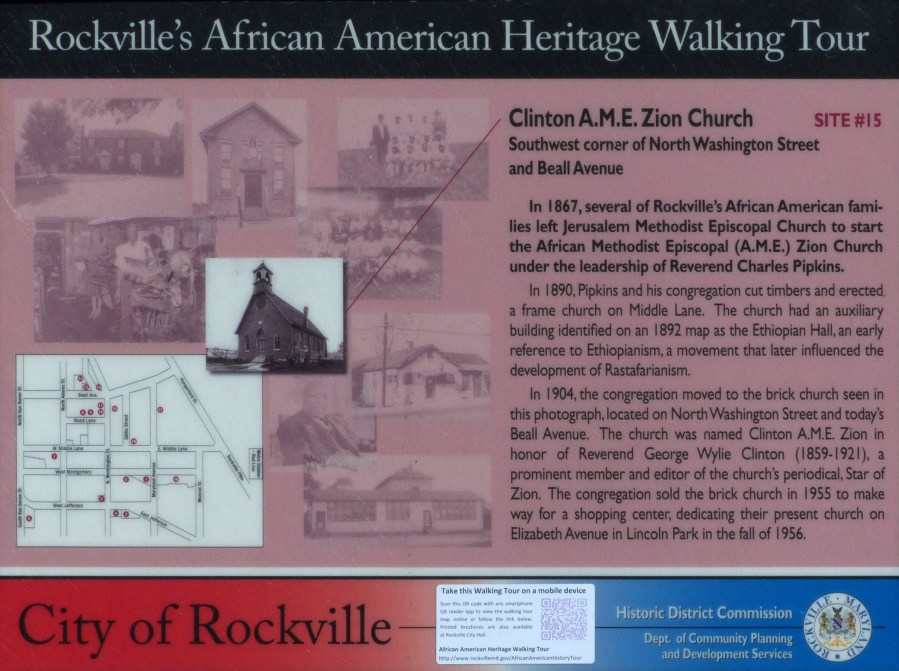 Clinton A.M.E. Zion Church Marker in Rockville