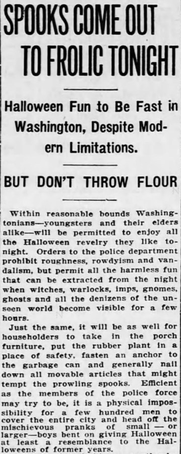 1916 Halloween Pranks