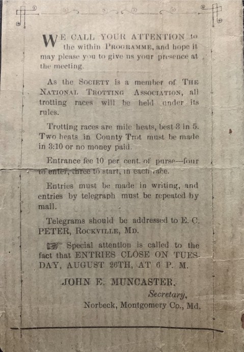 1890 Fair Racing Program