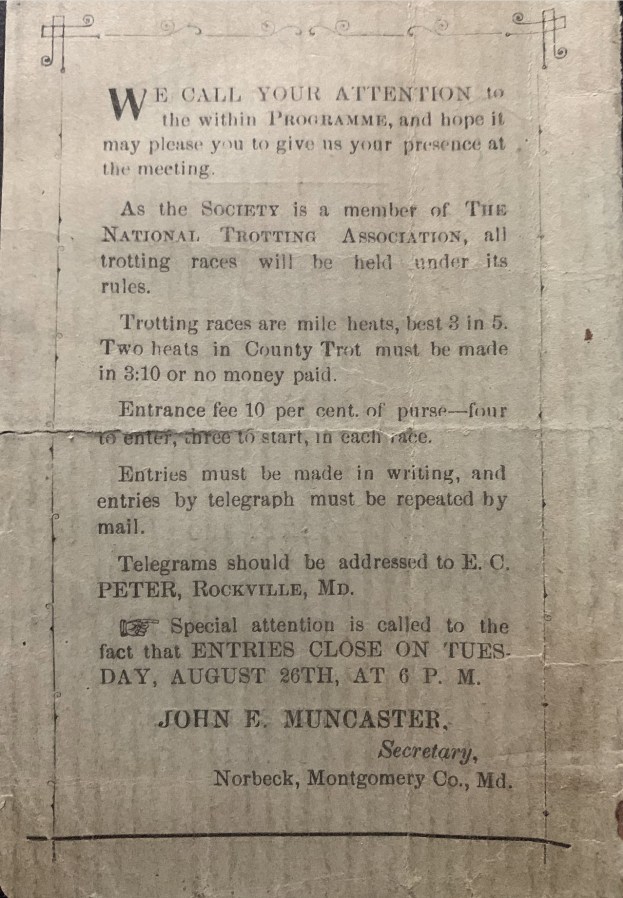 1890 Fair Racing Program