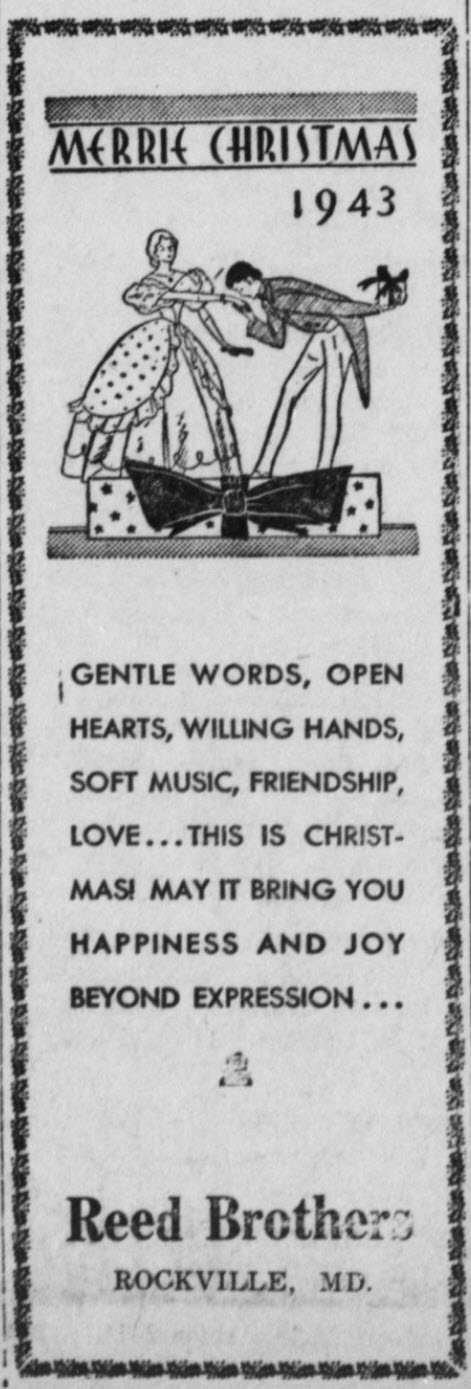 Vintage Merry Christmas Ad, 1943