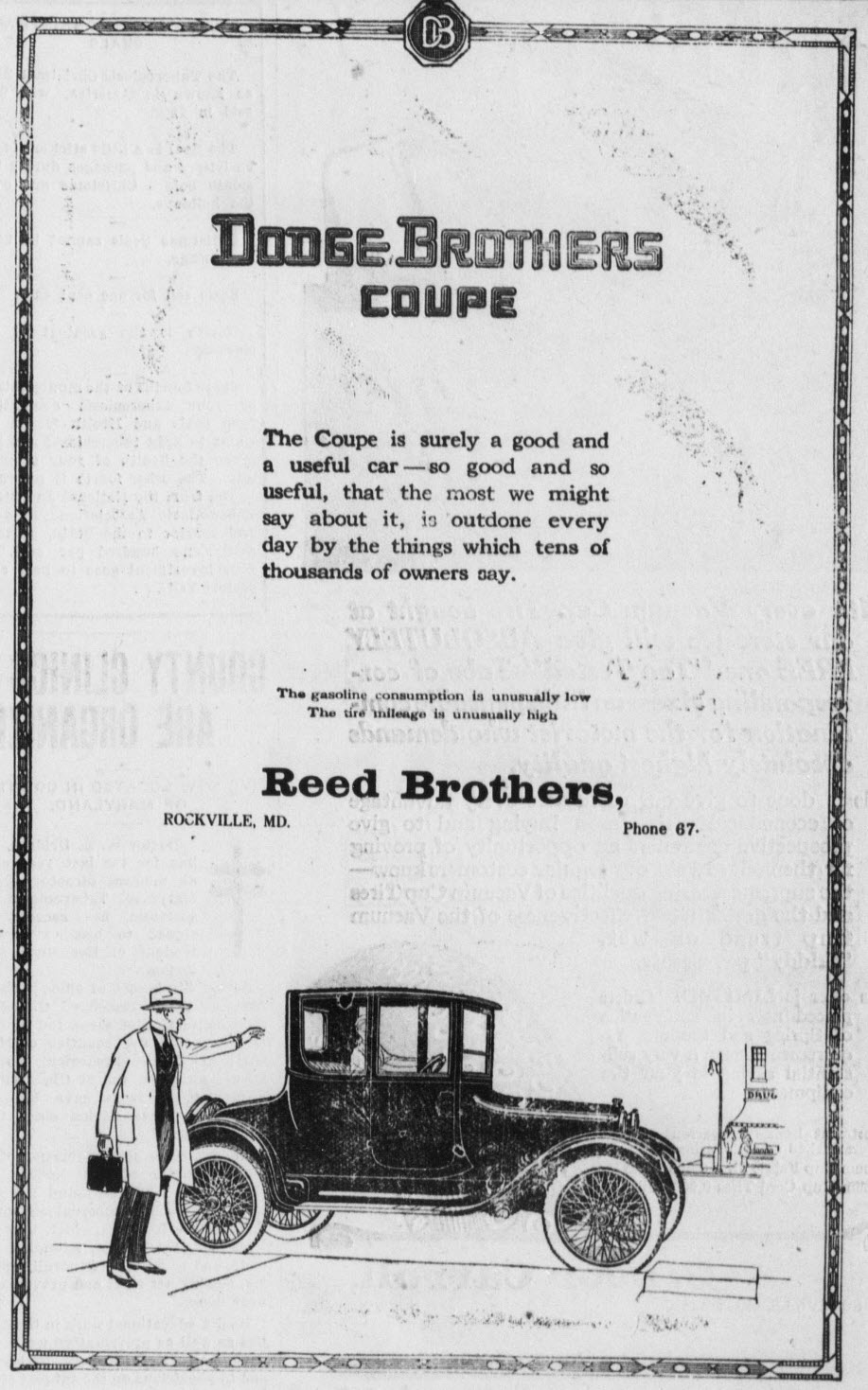 1920 Dodge Brothers Coupe Ad