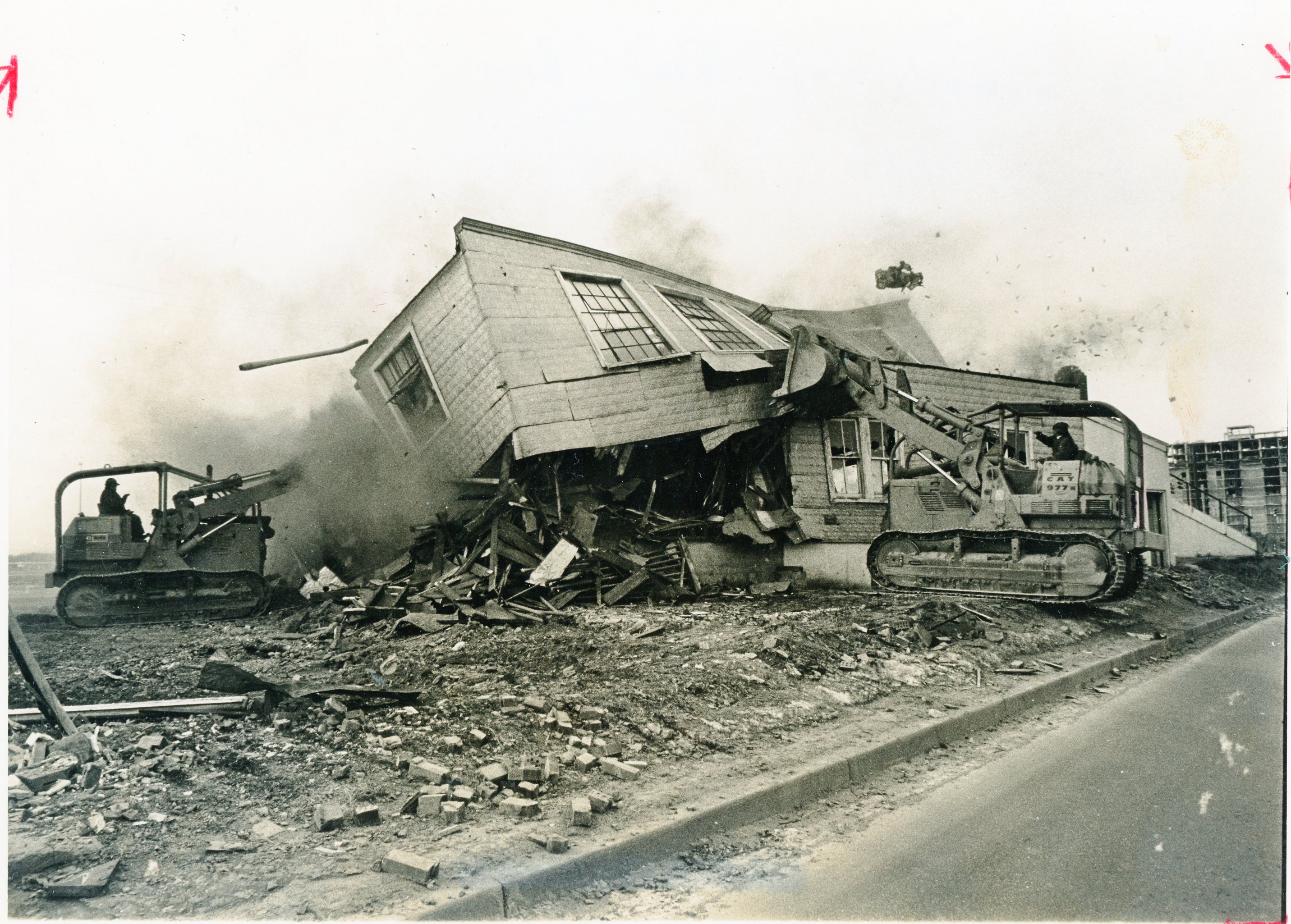 Demolition of Reed Bros at Triangle 1971