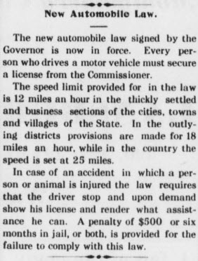 New Automobile Law 1910