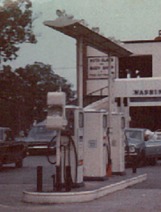 Close-up gas pumps 1960s
