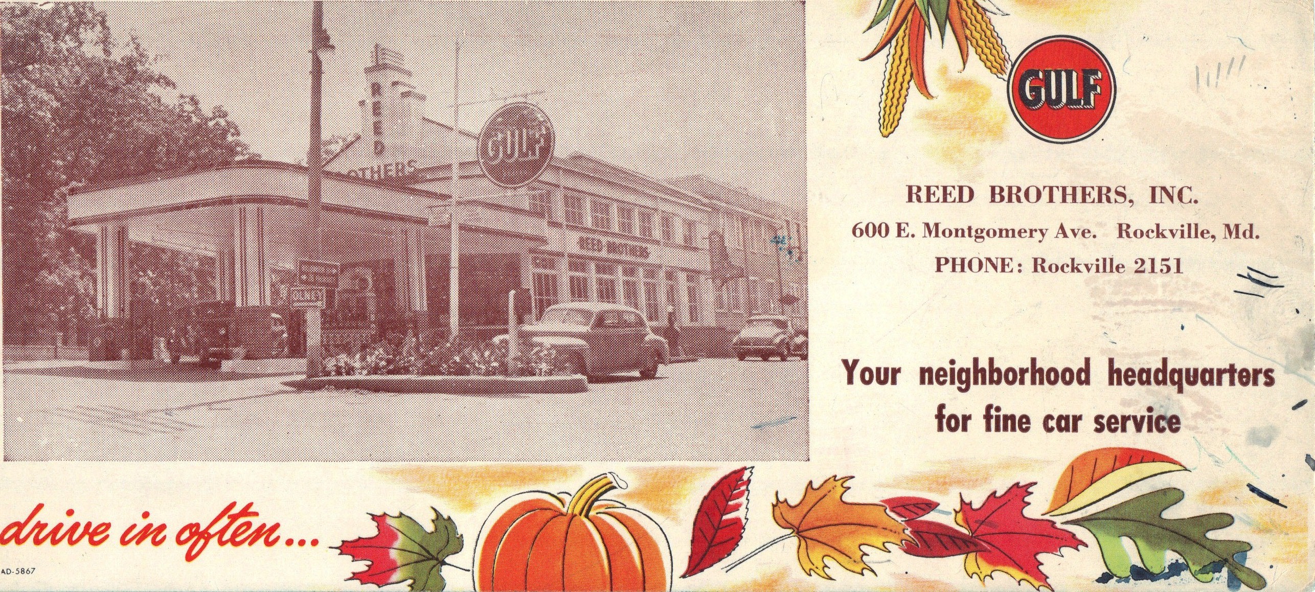 Reed Brothers Gulf Gasoline postcard