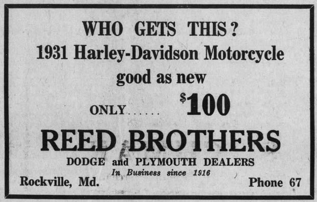 1933 HARLEY DAVIDSON ad